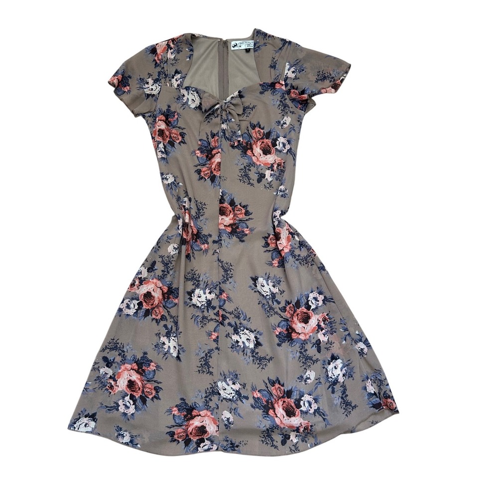 Hell Bunny Vixen Holly Dress Floral Pin‎ Up Rockabilly Mini small retro 50s 60s